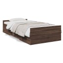  Sengeramme med skuffer brun eik 75x190 cm konstruert tre 8721102620089