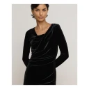 Lauren Ralph Lauren Long Sleeve Velvet Dress   BLACK VELVET   36