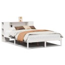  Seng med bokhylle uten madrass hvit 150x200 cm heltre furu 8721158603302