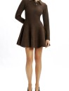 Bardot Lexter Mini Volume Knit Dress Brown XS