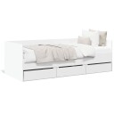  Dagseng med skuffer hvit 90x190 cm konstruert tre 8721102624780