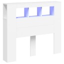  Sengegavl med LED hvit 120x18,5x103,5 cm konstruert tre 8721012259218