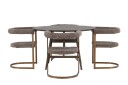 Kaseidon Spisegruppe 100 cm Rund med 4 Morning Stoler   Brun