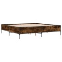  Sengeramme røkt eik 200x200 cm konstruert tre og metall 8721102609695
