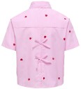 Kids Only Kognew Lina Ss Stripe Emb Shirt Wvn - Pink - 140