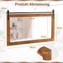 Rustikk gårdshusveggspeil – heltreramme 100x66 cm