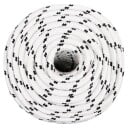  Flettet båttau hvit 12 mm x 100 m polyester