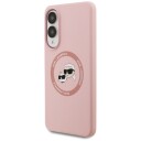 Karl Lagerfeld Silicone Nauble Heads And Circle MagSafe Case for Samsung Galaxy S25 Edge Pink