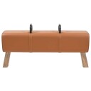 vidaXL benk Brun 110 x 30 x 45 cm Ekte Lær