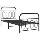  Sengeramme i metall med hode- og fotgavl svart 80x200 cm 8721102645969