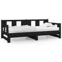 vidaXL Uttrekkbar dagseng svart heltre furu 2x(90x190) cm