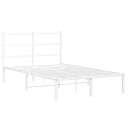 vidaXL Sengeramme i metall med hodegavl hvit 120x200 cm 8721012303096