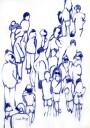 Crowd In Blue Plakat Plakat / 21x30cm