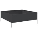 Høybed svart 100x100x25 cm stål