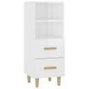 vidaXL Skjenk høyglans hvit 34,5x34x90 cm konstruert tre