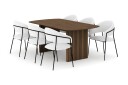 Bark Richeto Spisebord 180 cm med 6 Karol Spisestoler   Røkt eik / Hvit Bouclé