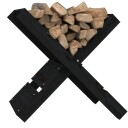 Vedstativ svart 47x39,5x48 cm heltre furu