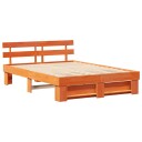  Sengestamme med hodegjerde Voksbrun 150 x 200 cm Heltre furu