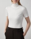 Andiata Pola Polo Neck Knit - Chalk White Hvit S