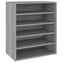 vidaXL Skohylle gr? sonoma 60x35x70 cm konstruert tre