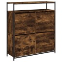  Skoskap med 4 vippeskuffer røkt eik 100x34x112 cm 8721012386099