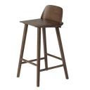 Muuto Nerd barstol 65 cMed fotstøtte i metall   Stained Dark Brown