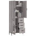 vidaXL Highboard grå sonoma 69,5x34x180 cm konstruert tre 8720845412180