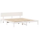  Sengestamme med hodegjerde Hvit 180 x 200 cm Heltre furu
