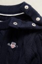 Shield Cotton Cable Neck Sweater EVENING BLUE 5 6Y