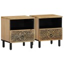  Nattbord 2 stk 40x33x46 cm heltre mango 8721012107779