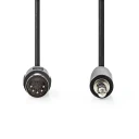 Nedis 1m DIN 5-pins lydkabel 3.5 mm Nikkelbelagt Sort