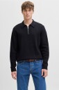 Jack & Jones   Langermet pologenser Jprblamilano Stitch Knit Zip Polo S   Blå