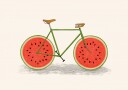 Watermelon Bicycle Plakat / 30x40
