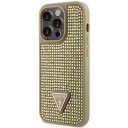 Guess Harddeksel til iPhone 14 Pro 6,1" Gull med Rhinestone Triangle
