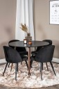 Venture Home   Spisegruppe Plaza med 4 stk stoler Velvet   Svart