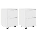  Nattbord med skuff 2 pcs Hvit 30,5 x 30 x 43 cm Konstruert tre