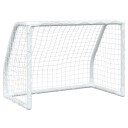 vidaXL Fotballmål for barn 2 stk med ball hvit 64x35x48 cm metall