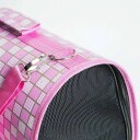 Hundeveske Skulderveske Hund Og Katt – Rosa Ruter 43Cm