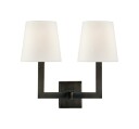 Square Tube vägglampa dubbel brons/linne