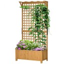 Høybed plantekasse med espalier espalier plantepotte blomsterkasse tre hagespalier 90 x 45 x 183 cm for hage balkong terra