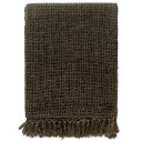 vidaXL Pledd bomull 160x210 cm antrasitt/brun