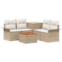vidaXL Sofa sett 6 stk. 4 Antall seter Beige og kremhvitt