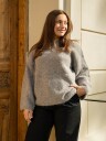 Selected FEMME - Pullover slfGabriella LS Knit New O-neck - Grå XXL