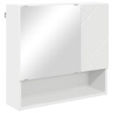  Speilskap Veggmontert Hvit 59 x 17 x 55 cm Konstruert tre