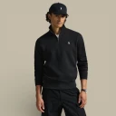 Polo Ralph Lauren Double Knit Quarter Zip Pullover   Black   XL