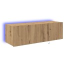  TV Veggskap med LED lamper Artisan Eik 100x35x31 cm