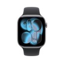Apple Watch Series 11 GPS + Cellular 46mm Space Grey Aluminium Case with Black Sport Band S/M