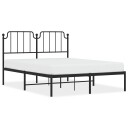 vidaXL Sengeramme i metall med hodegavl svart 135x190 cm 8721012211957