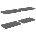 vidaXL Flytende vegghyller 4 stk h?yglans gr? 50x23x3,8 cm MDF
