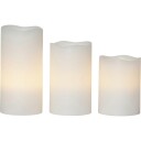 MS Belysning Kubbelys 3-pk 10/12,5/15 cm hvit m/fjernkontroll - 86080